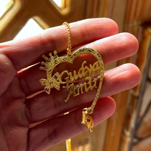 ELEGANT HEART NAME NECKLACE